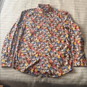 Club Room Men's Multicolor Autumn Floral Shirt Men’s Small